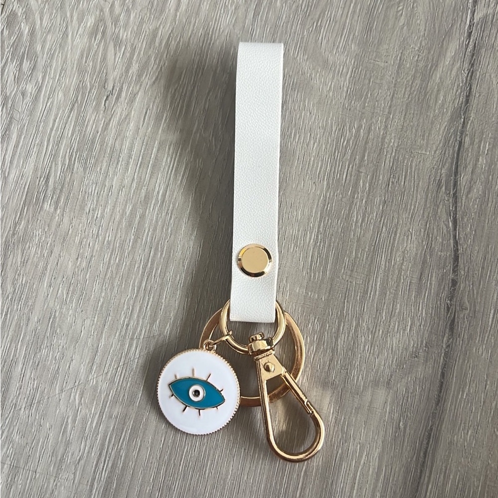 Evil Eye White Keychain Charm Jewelry